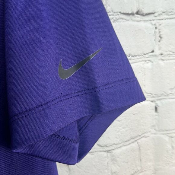 NFL Nike On Field Apparel Baltimore Ravens Purple Polo Short sleeve Sz L Dri Fit - Picture 4 of 9